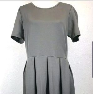LuLaRoe Amelia Dress Pockets Waist Zipper Gray 2XL